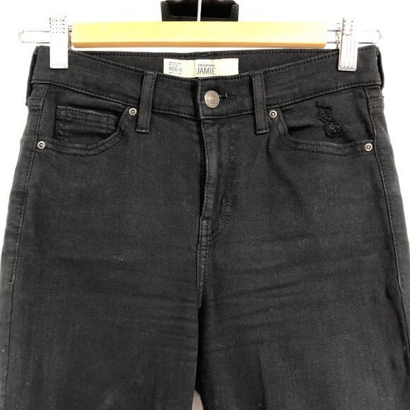 Topshop Black Distressed Knee Moto Jamie Skinny Jeans size 26 - Picture 5 of 16